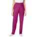 Plus Size Women's Classic Straight-Leg Scrub Pant by Comfort Choice in Raspberry (Size 1X)