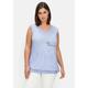 Tanktop SHEEGO "Große Größen" Gr. 54, blau (mittelblau) Damen Tops Tanktops