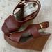 American Eagle Outfitters Shoes | Brown High Wedge Platform Sandal Open Toe American Eagle Size 10 | Color: Brown | Size: 10