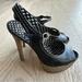 Jessica Simpson Shoes | Jessica Simpson Raffia Straw Platform Sandals W/Black Leather Peep Toe | Color: Black | Size: 8