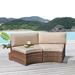 Sunsitt 35" Wide Outdoor Loveseat w/ Cushions Wicker/Rattan/Olefin Fabric Included in Brown | 27.6 H x 35 W x 28 D in | Wayfair ST-N01