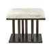 Interlude Celeste Stainless Steel Accent Stool Polyester/Upholstered in Brown/Gray/White | 18 H x 22 W x 16 D in | Wayfair 178119