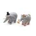 MacKenzie-Childs Patience Brewster Noah's Ark - Evelyn & Ellis Elephants Resin in Black/Gray/Pink | 3.5 H x 3.75 W x 4.5 D in | Wayfair 08-41109