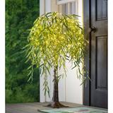 Plow & Hearth Indoor/Outdoor Electric Lighted Green Willow Tree, 6'H Metal in Brown | 48 H x 32 W x 32 D in | Wayfair 65Q76