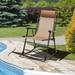 Arlmont & Co. Outdoor Myiesha Rocking Metal Chair in Gray/Brown | 40 H x 25 W x 40 D in | Wayfair 1D218563FD7D470C9021AF18560E91F4