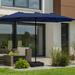 Arlmont & Co. Mou 180" Patio Rectangular Market Umbrella w/ Base Metal in Blue/Navy | 93.6 H x 180 W x 108 D in | Wayfair