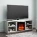 Latitude Run® Melonee TV Stand for TVs up to 65" w/ Electric Fireplace Included Wood in White | 23.4 H x 59.7 W x 19.7 D in | Wayfair