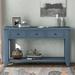 Red Barrel Studio® Zhwan 55.1" Console Table, Entryway Table, Narrow Console Table w/ Drawers Wood in Blue | 30 H x 55.1 W x 15 D in | Wayfair