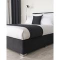 Belledorm 19" Extra Deep Base Wrap Valance Sheet - Transforms a drab looking bed base divan - Luxury Faux Suede (Black, King)