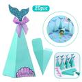 DEELLEEO 20 Pcs Mermaid Gift Boxes Gift Wedding Party Candy Sweet Treat Bags for Kids Mermaid Birthday Party Supplies Decorations Baby Shower Supplies