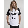 T-Shirt MERCHCODE "Herren Brandalised - Banksy´s Graffiti Panda Raglan Tee" Gr. M, schwarz-weiß (white, black) Herren Shirts T-Shirts