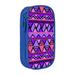 XMXY Tribal Purple Seamless Large Capacity Pencil Case Portable Pencil Bags with Compartments Zipper Blue