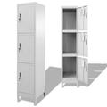 Anself Locker Cabinet with 3 Storage Compartments and Doors Freestanding Metal File Office Cabinet for Company Changing Room Sports Room School Gray 15 x 17.7 x 70.9 Inches (W x D x H)