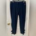 Nine West Pants & Jumpsuits | Nine West-Nwt Sz 4 Slim Crop Navy Pants- Low Rise, 6” Slit On Sides W/2 Lrg Ties | Color: Blue | Size: 4