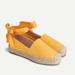 J. Crew Shoes | Nwot J Crew Cotton Espadrilles Ankle Wrap Flats Size 6.5 | Color: Yellow | Size: 6.5