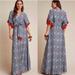 Anthropologie Dresses | Anthropologie Sachin & Babi Tasseled Maxi Dress | Color: Blue/Red | Size: 4