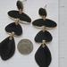 Anthropologie Jewelry | Anthropologie Dangle Black Statement Earrings | Color: Black/Gold | Size: Os