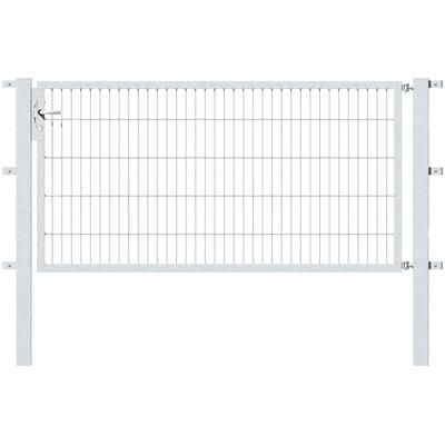 Zauneinzeltür ALBERTS "Flexo", silber (silberfarben), B:200cm H:100cm, Stahl, Tore, 200 cm Breite, in versch. Höhen