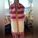 Coach Accessories | Coach Pink And Cream Stripe Lambs Wool Knit Scarf | Color: Cream/Pink | Size: Os