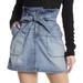 Free People Skirts | Free People Paper Bag Jean Shirt Size 0 Xs | Color: Blue | Size: 0