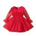 Qufokar Kids Rainbow Tutu Dress Long Sleeve Casual Dress Girls Size 8 Children Kids Toddler Baby Girls Long Sleeve Solid Polka Dot Tulle Dress Princess Dress Outfits Clothes