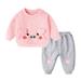 Qufokar Kingston Newborn Clothes Little Girl Outfits 5T Children Kids Toddler Baby Boys Girls Long Sleeve Cute Cartoon Animals Sweatshirt Pullover Tops Cotton Trousers Pants Outfit Set 2Pcs Clothes