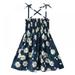 AJZIOJIRO Little Girl s Girl Off-Shoulder Dress Boho Front Sleeveless Flared Short Dress