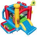 Maxmass Inflatable Bounce House, Kids Bouncy Castle with 680W Blower, Slide, Ball Pit, Jumping Area, Ocean Balls, Blowup Jumping Bouncer Playhouse for Indoor & Outdoor (Baseball Theme)