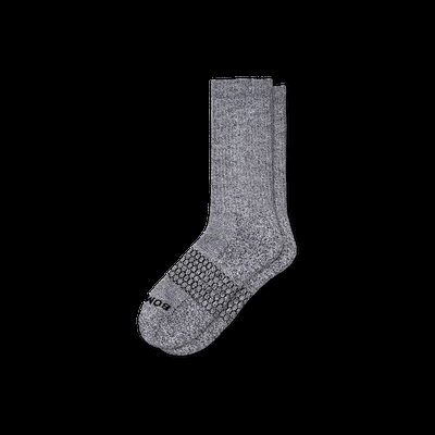 Men's Marl Calf Socks - Marled Light Charcoal - Medium - Bombas