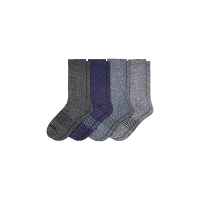 Men's Marl Calf Sock 4-Pack - Mixed - Extra Large - Cotton Blend - Bombas