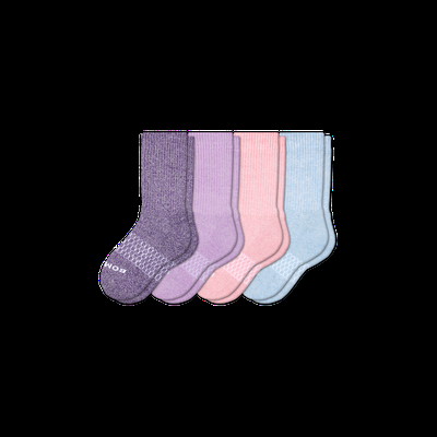 Youth Marl Calf Sock 4-Pack - Mixed Pastel - Y - Bombas