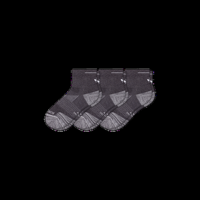 Women's Running Quarter Sock 3-Pack - Charcoal Bee - Medium - Bombas