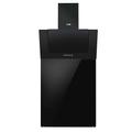 Baridi 60cm Angled Chimney Cooker Hood with Carbon Filters & Black Glass Splashback, LED Lamp, Energy Class B, Black Glass - DH210