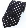 David Van Hagen Polka Dot Silk Twill Tie - Black/White