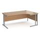 Office Desk | Right Hand Corner Desk 1800mm | Beech Top With Silver Frame | 1200mm Depth | Maestro 25 MC18ERSB