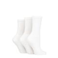 Ladies 3 Pair SOCKSHOP TORE 100% Recycled Plain Cotton Sports Socks White 4-8 Ladies