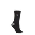 Ladies 1 Pair SOCKSHOP Heat Holders 1.6 TOG Lite Patterned and Striped Socks Tenerife Heel & Toe Black / White 4-8 Ladies