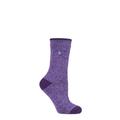 Ladies 1 Pair SOCKSHOP Heat Holders 1.6 TOG Lite Patterned and Striped Socks Twist Purple / Lilac 4-8 Ladies