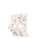 Ladies 3 Pair Caroline Gardner Patterned Cotton Socks Floral White UK 4-8