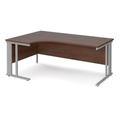 Office Desk | Left Hand Corner Desk 1800mm | Walnut Top With Silver Frame | 1200mm Depth | Maestro 25 MCM18ELSW