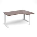 Office Desk | Right Hand Corner Desk 1600mm | Walnut Top With White Frame | 1200mm Depth | TR10 TBER16WW