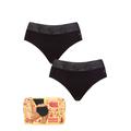 Ladies 2 Pack Sloggi Period Pants Hipster Light Black Extra Small