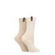 Ladies 2 Pair Pringle Classic Fashion Boot Socks Plain Oatmeal / Beige UK 4-8