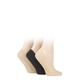 Ladies 3 Pair SOCKSHOP Smooth Nylon Shoe Liners Natural / Black / Natural 4-8 Ladies