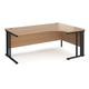 Office Desk | Right Hand Corner Desk 1800mm | Beech Top With Black Frame | 1200mm Depth | Maestro 25 MCM18ERKB