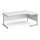 Office Desk | Right Hand Corner Desk 1800mm | White Top With Silver Frame | 1200mm Depth | Contract 25