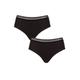 Ladies 2 Pack Sloggi GO Ribbed Hipster Briefs Black Small