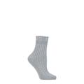 Ladies 1 Pair Falke Ribbed Wool Bed Socks Silver 2.5-5 Ladies