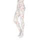 1 Pair White Platino Floral Knit Opaque Tights Ladies Small - Trasparenze