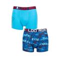 Boys 2 Pack CR7 Cotton Boxer Shorts Solid Aquarius/Print 7-9 Years